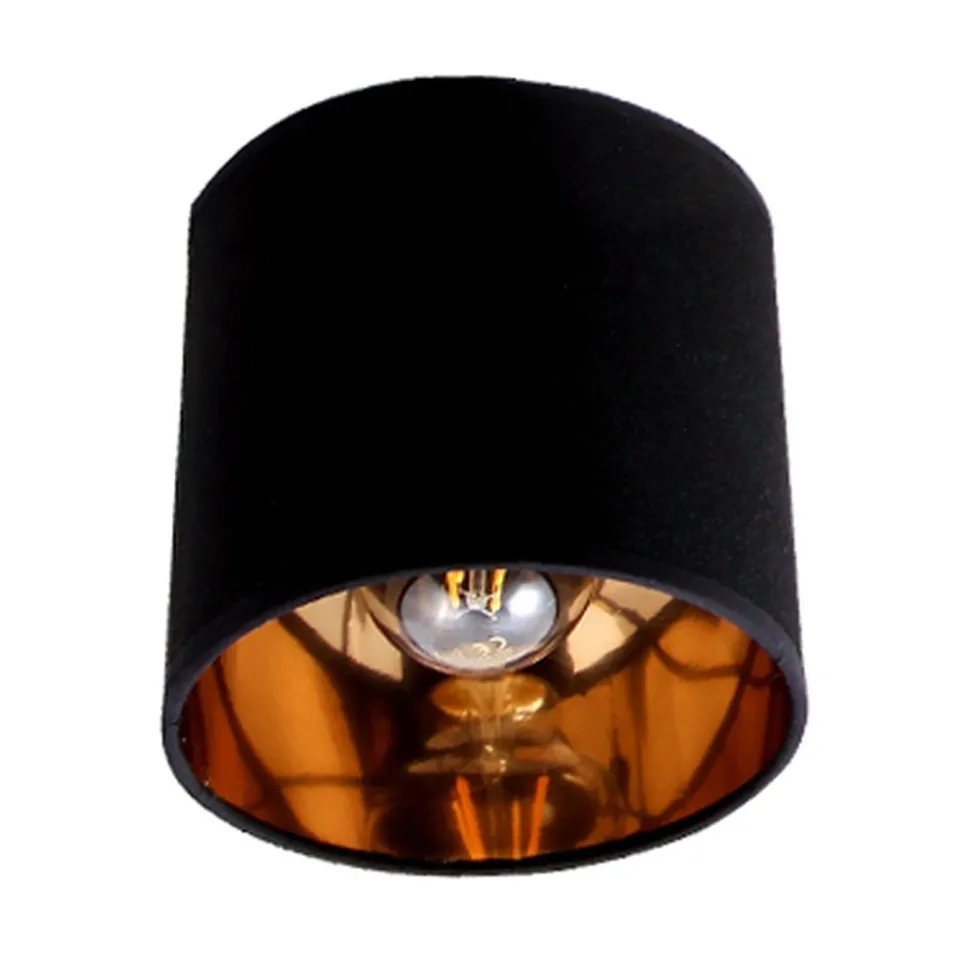 Flexibler Deckenstrahler Stoff Metall E27 rund Ø15 cm