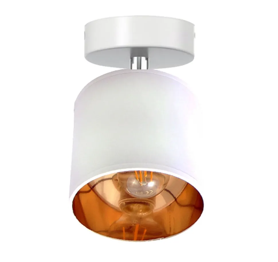 Flexibler Deckenstrahler Stoff E27 blendarm Weiß Gold