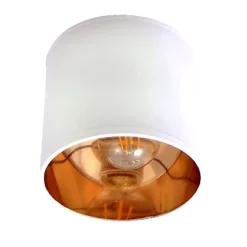 Flexibler Deckenstrahler Stoff E27 blendarm Weiß Gold