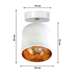 Flexibler Deckenstrahler Stoff E27 blendarm Weiß Gold