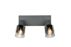 Flexibler Deckenstrahler Rauchglas Metall E14 T:27,5 cm