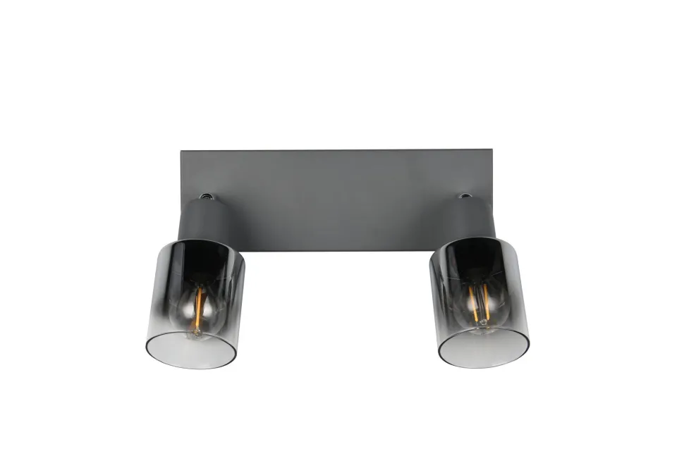 Flexibler Deckenstrahler Rauchglas Metall E14 T:27,5 cm