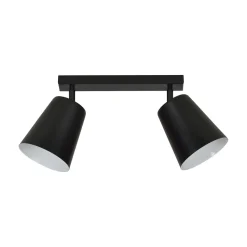 Flexibler Deckenstrahler Schwarz Metall 2-flammig