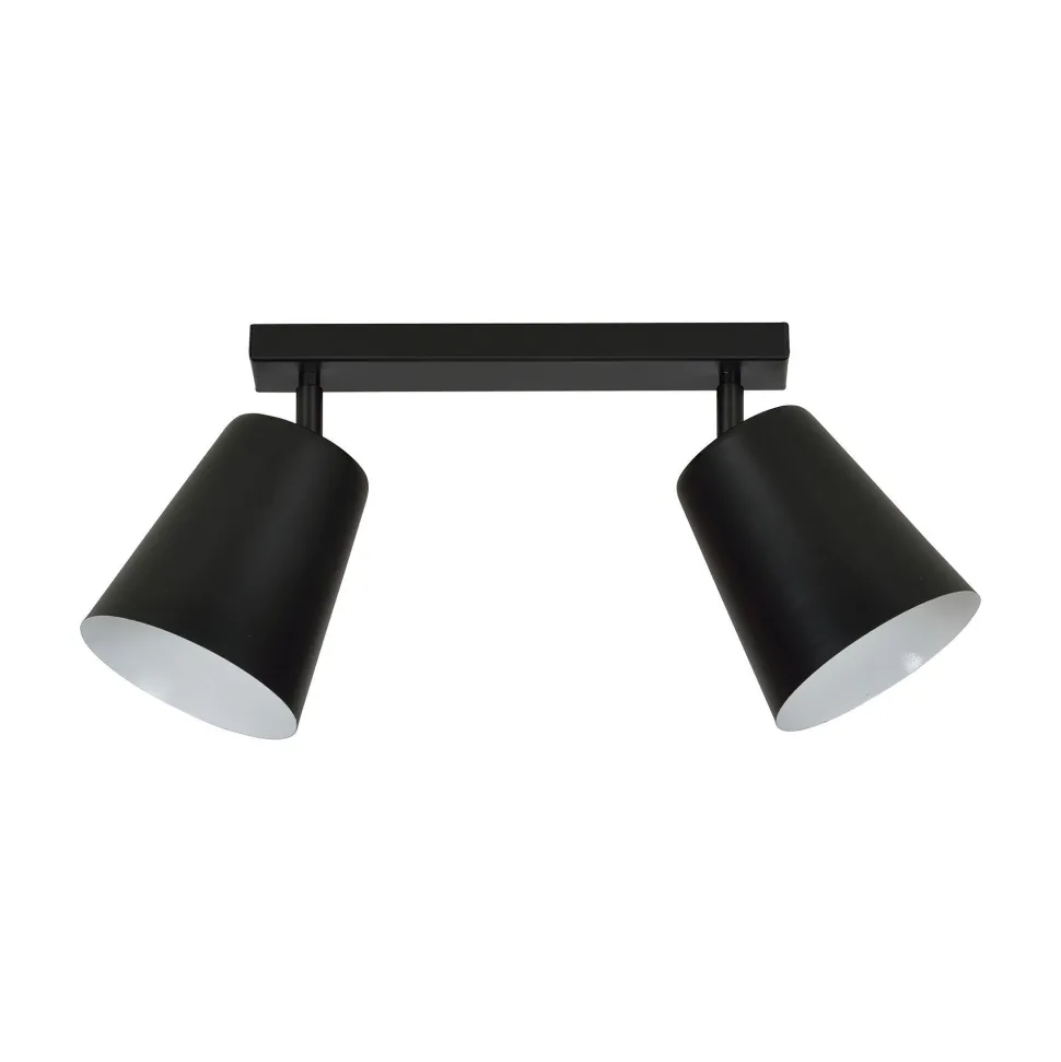 Flexibler Deckenstrahler Schwarz Metall 2-flammig