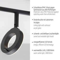 Flexibler LED Deckenspot Anthrazit IP44 50 cm blendarm