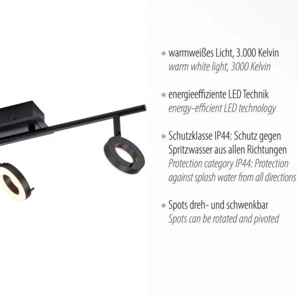 Flexibler LED Deckenspot Anthrazit IP44 67 cm blendarm