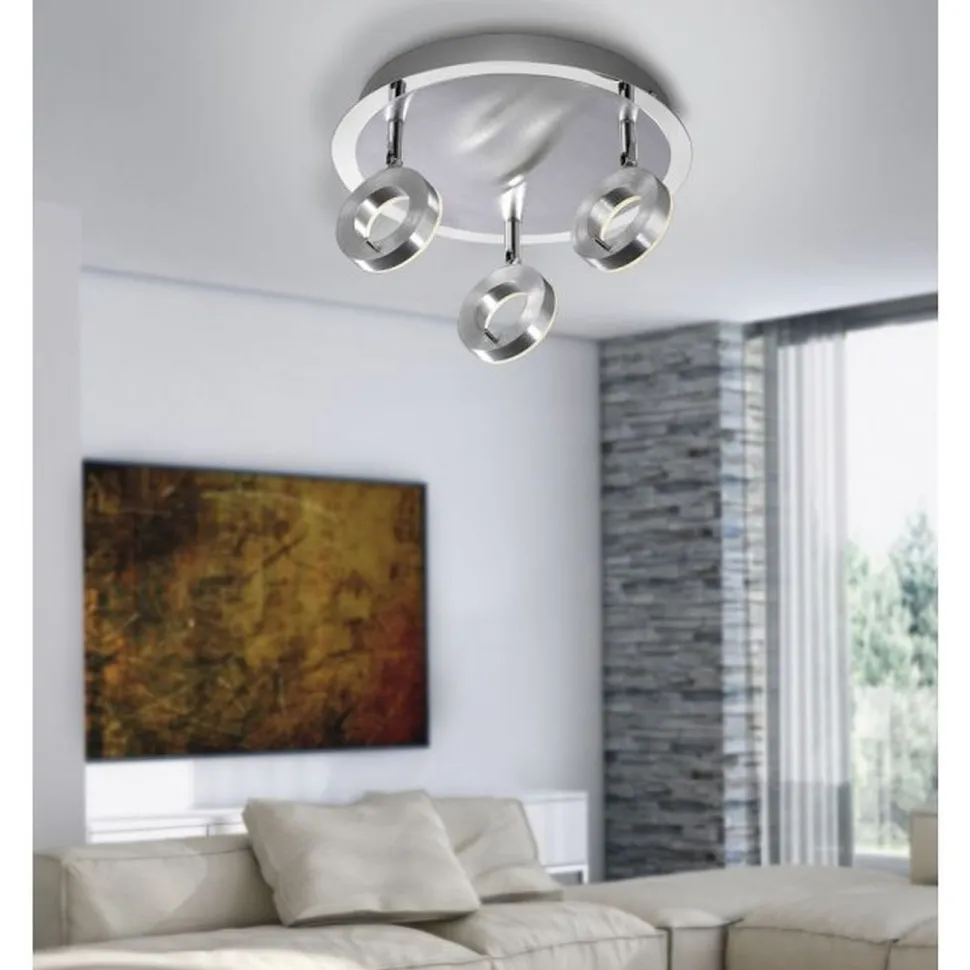 Flexibler LED Deckenstrahler in Aluminium IP44 Ø33,5 cm