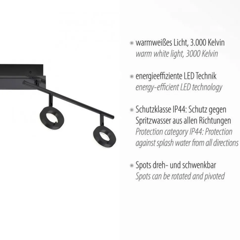 Flexibler LED Deckenstrahler Anthrazit IP44 94 cm 26 W