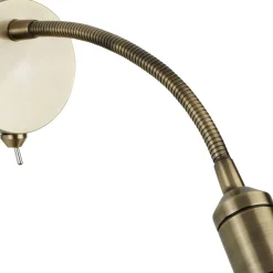 Flexibler LED Wandstrahler in Messing 1 W mit Schalter