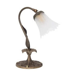 Florale Nachttischleuchte Weiß