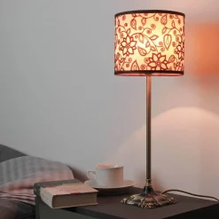 Florale Tischleuchte E14 Abat Weiß