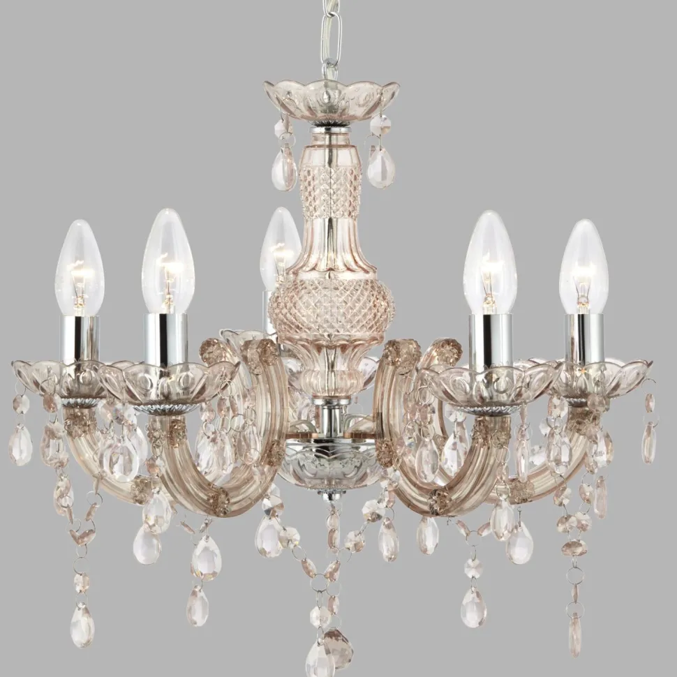 Funkelnder Kronleuchter Glas Kristall Ø 48 cm 5x E14