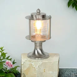 Garten Wegbeleuchtung in Nickel Echt-Messing H:29cm