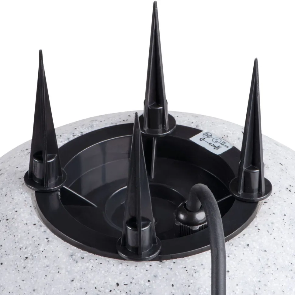 Gartenkugel Stein Optik Ø20cm E27 IP65 mit Kabel