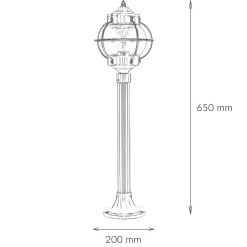 Gartenlampe Messing H:65cm Maritim wetterfest