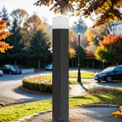 Gartenlampe Schwarz eckig 83cm E27 IP44