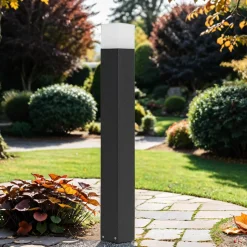 Gartenlampe Schwarz eckig 83cm E27 IP44