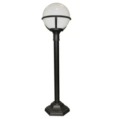 Gartenlampe Schwarz Weiß H:106cm Kugel Schirm Weg