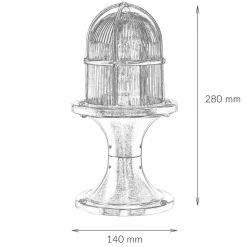 Gartenleuchte Messing 28cm hoch rostfrei SANTORIN
