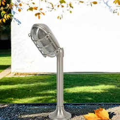 Gartenleuchte Messing H:62cm in Nickel Weg Terrasse