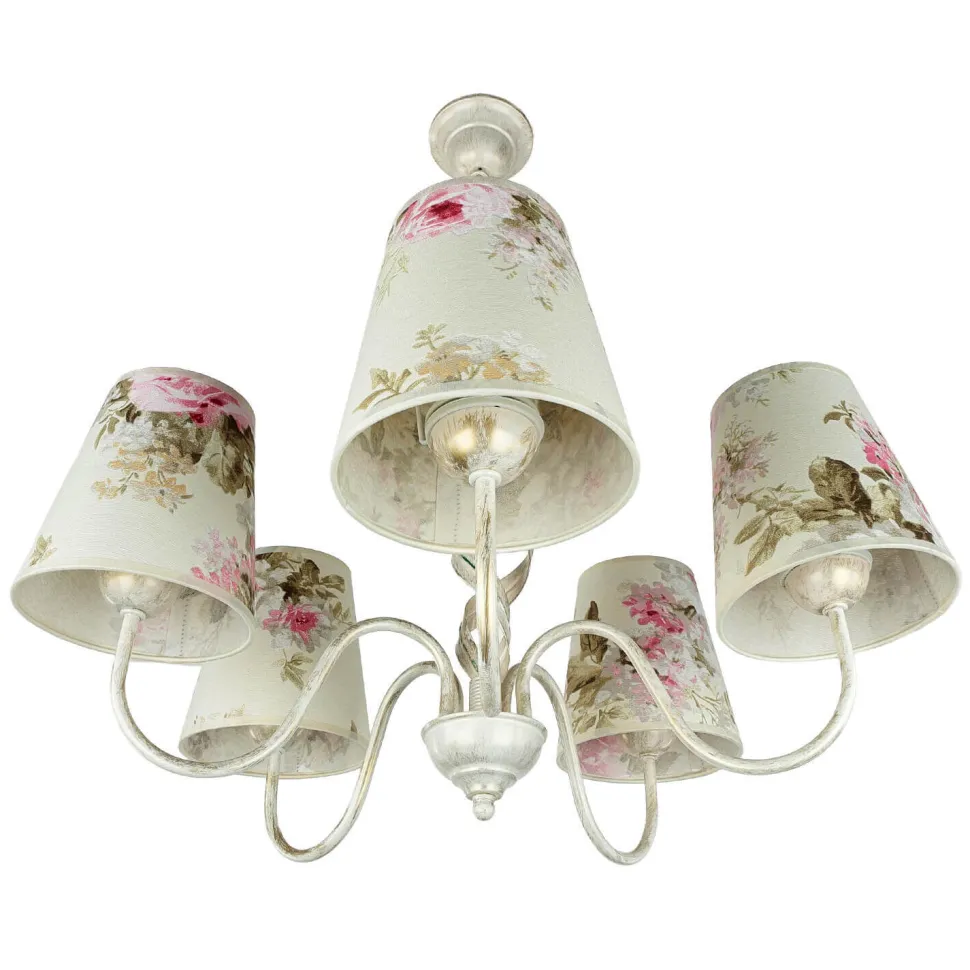 Geblümter Kronleuchter LOREN Esstisch Stoff 5-flmg