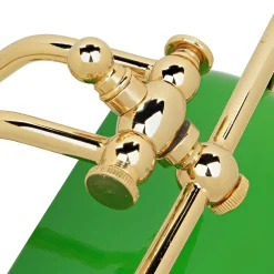 Gebogene Jugendstil Bankerlampe Vergoldet 24 Karat