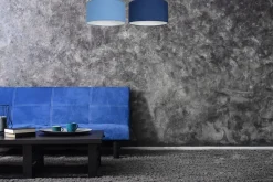 Gemütliche Deckenlampe Stoff Blau E27 L:70 cm blendarm