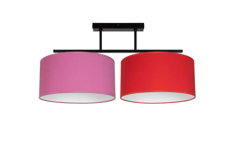 Gemütliche Deckenlampe Stoff Rosa Rot E27 L:70 cm