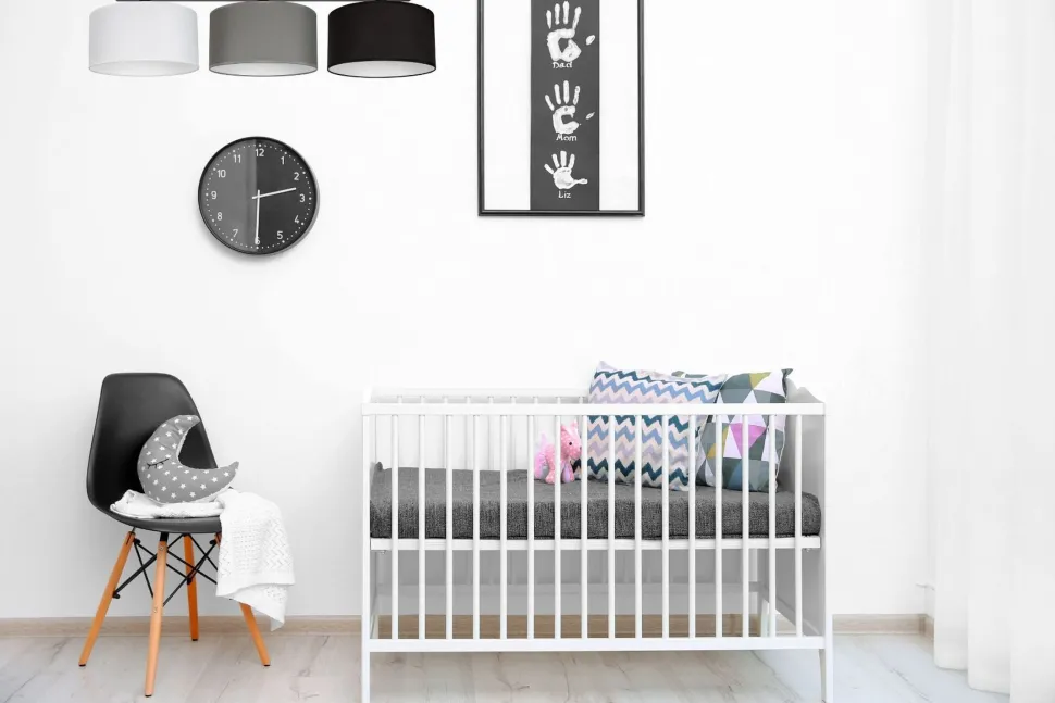 Gemütliche Deckenlampe Stoff Weiß Grau Schwarz 3-flmg