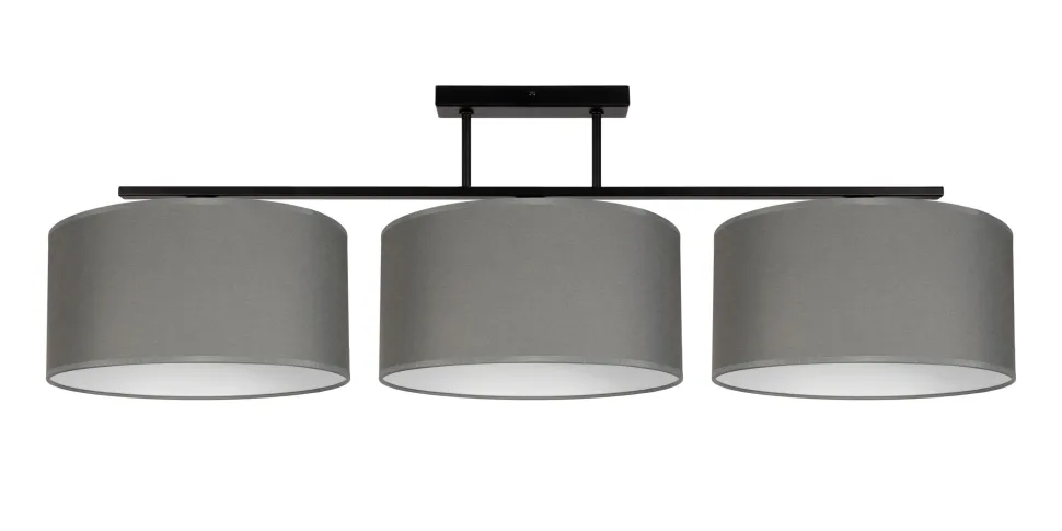 Gemütliche Deckenlampe Stoff Graphit Weiß E27 3-flammig