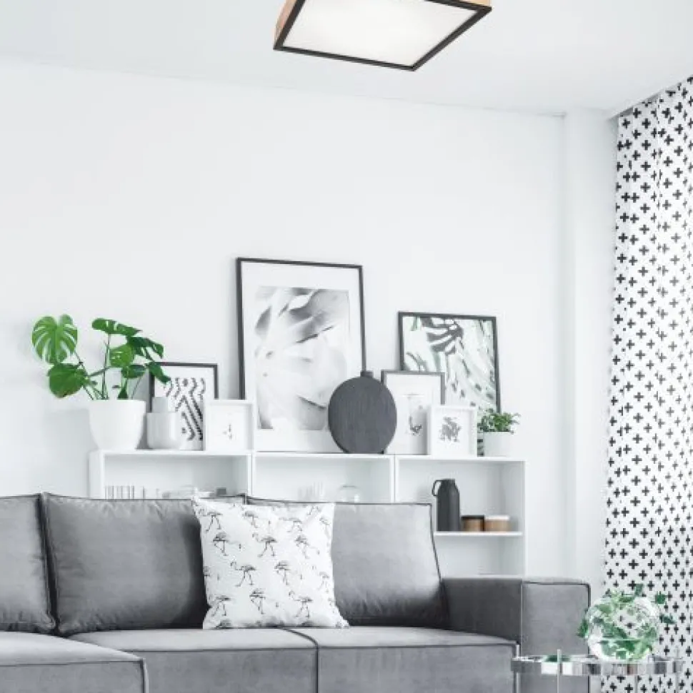 Gemütliche Deckenleuchte Pinie Glas B:48 cm E27 4-flmg