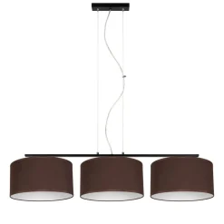 Gemütliche Hängelampe Stoff Schwarz Braun E27 L:100 cm