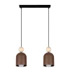 Gemütliche Hängeleuchte Rostbraun Metall Holz E27 46 cm