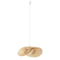 Gemütliche Pendelleuchte Bambus Holz E27 L:50 cm groß