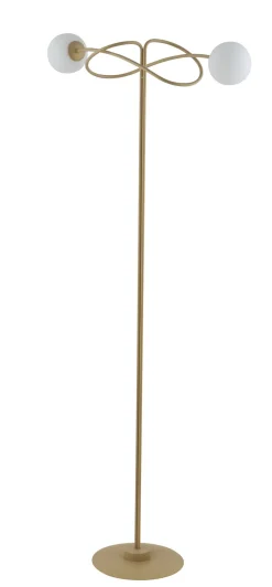 Gemütliche Stehlampe Gold Metall Glas blendarm 166 cm