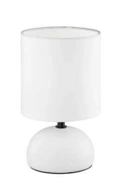 Gemütliche Tischlampe Stoff Keramik E14 23 cm blendarm