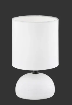 Gemütliche Tischlampe Stoff Keramik E14 23 cm blendarm