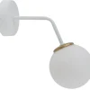 Gemütliche Wandlampe Weiß Gold Metall Glas Kugel G9