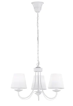 Gemütlicher Kronleuchter Stoff Metall Stoff E14 3-flmg