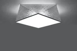 Geometrische Deckenlampe Grau gemustert B:40cm 2x E27