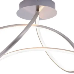 Geschwungene LED Deckenlampe in Stahl 3000 K warmweiß