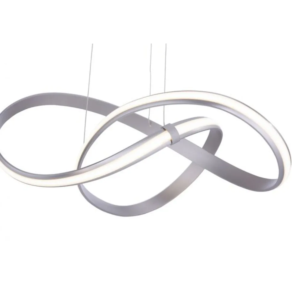 Geschwungene LED Pendelleuchte in Stahl 3000 K dimmbar