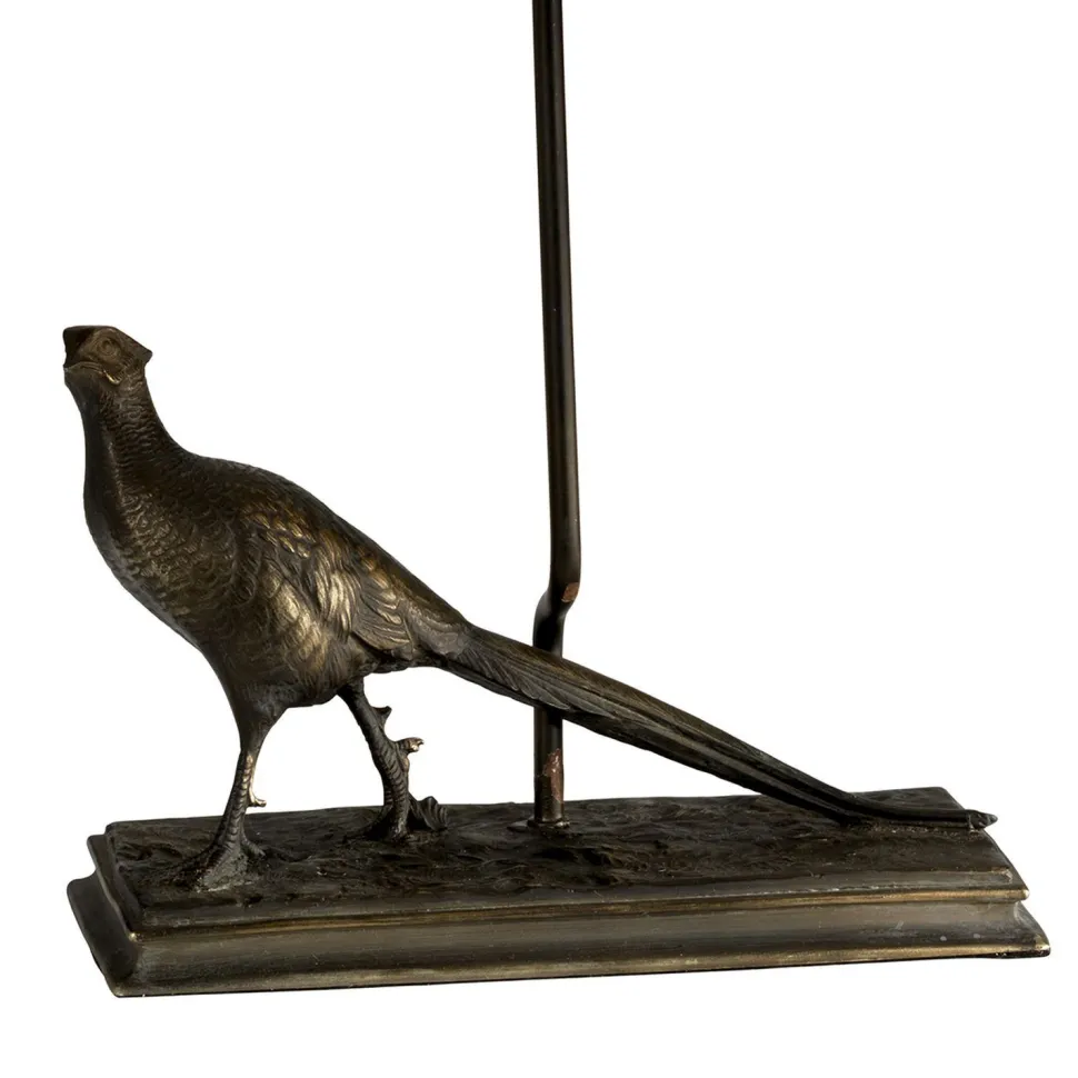 Gestell für Tischlampe E27 in Bronze antik Resin Fasan