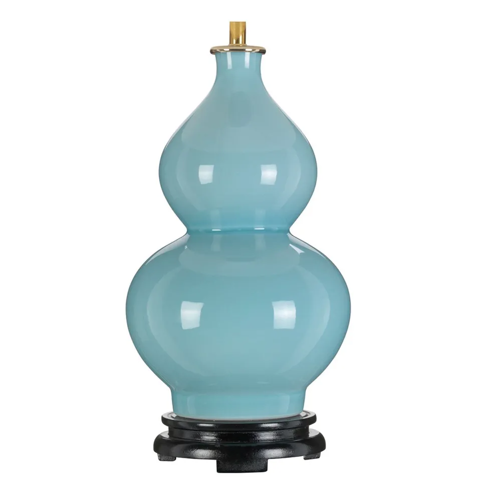 Gestell für Tischlampe Keramik E27 Hellblau 43 cm