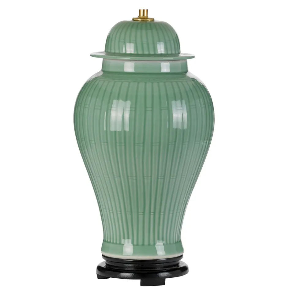 Gestell für Tischleuchte Keramik E27 50 cm Grün Klassisch
