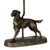 Gestell Tischleuchte E27 in Bronze antik Hund Resin