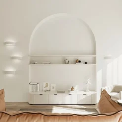 Gipslampe Weiß Bemalbar elegantes Licht E27 ORION