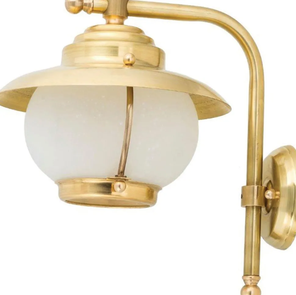 Glanzvolle Hoflampe Messing Glas rostfrei Premium