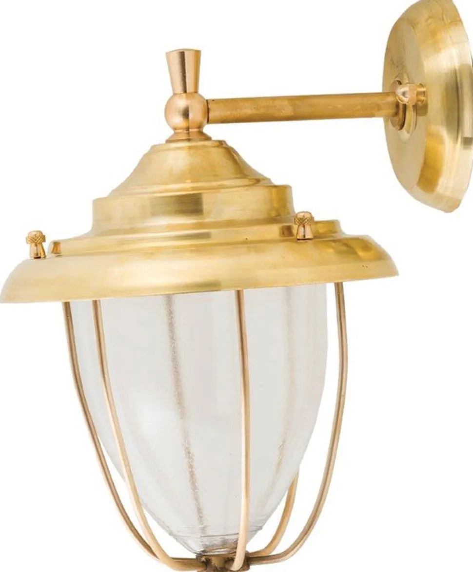 Glanzvolle Wandlampe GREVENA Messing Glas Maritim