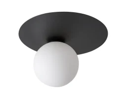 Glas Deckenlampe Metall Schwarz Kugel Ø14 cm gemütlich